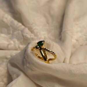 Skarra “Verdant Orbit” Twisted Gold-Plated Ring