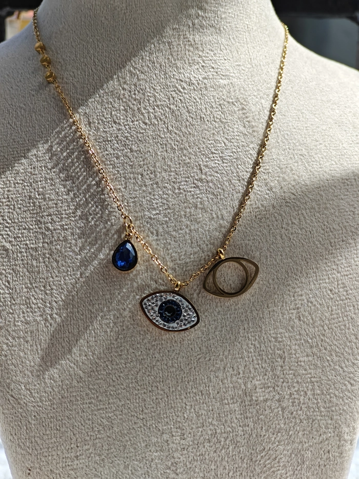 EVIL EYE TRIO NECKLACE