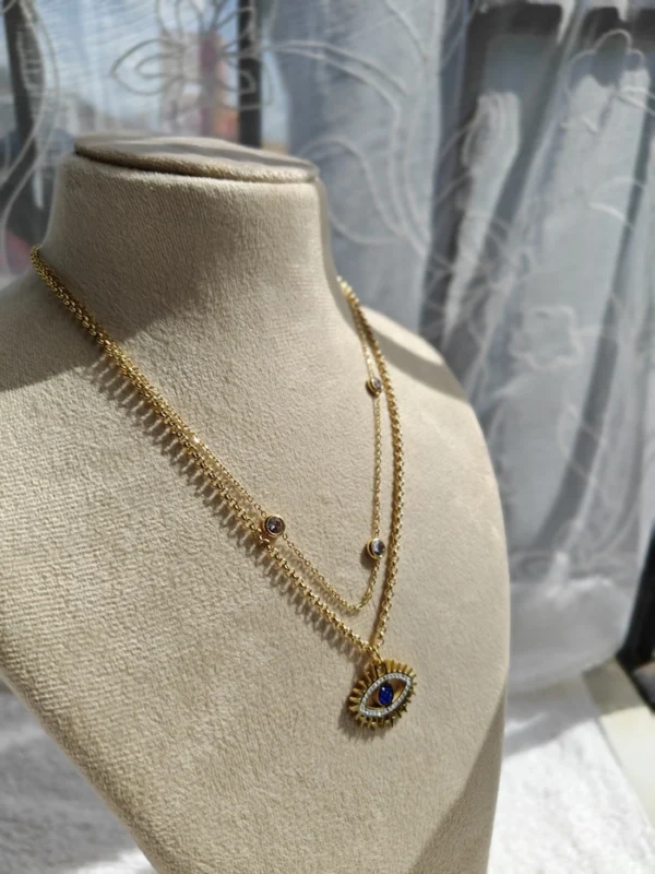 EVIL EYE DOULBE LAYER NECKLACE