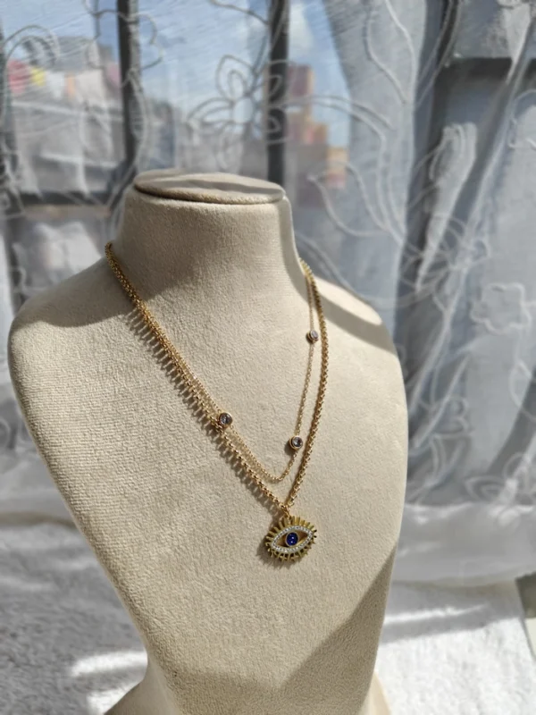 EVIL EYE DOULBE LAYER NECKLACE