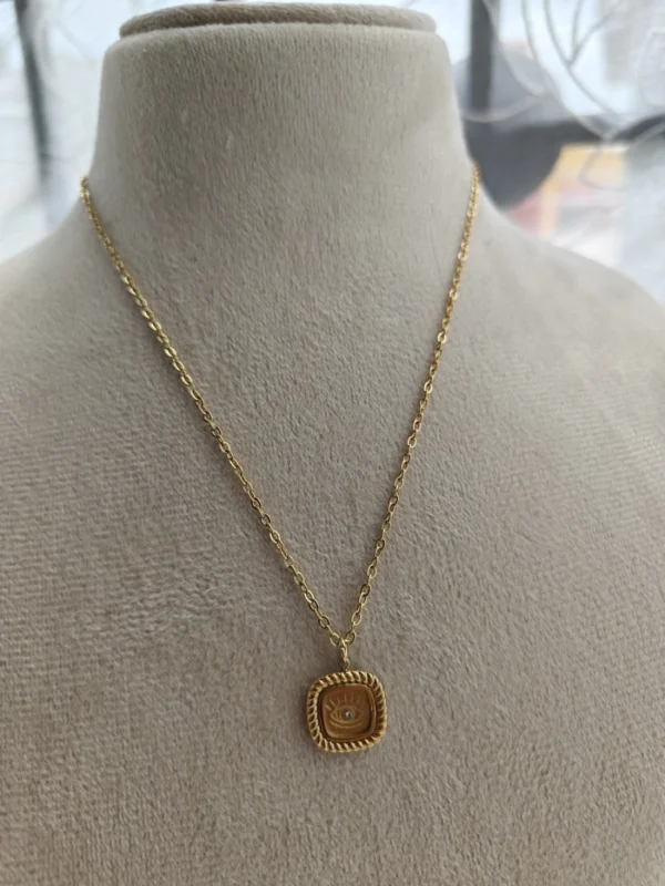 SQUARE EVIL EYE NECKLACE