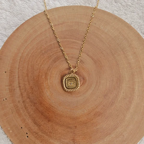 SQUARE EVIL EYE NECKLACE