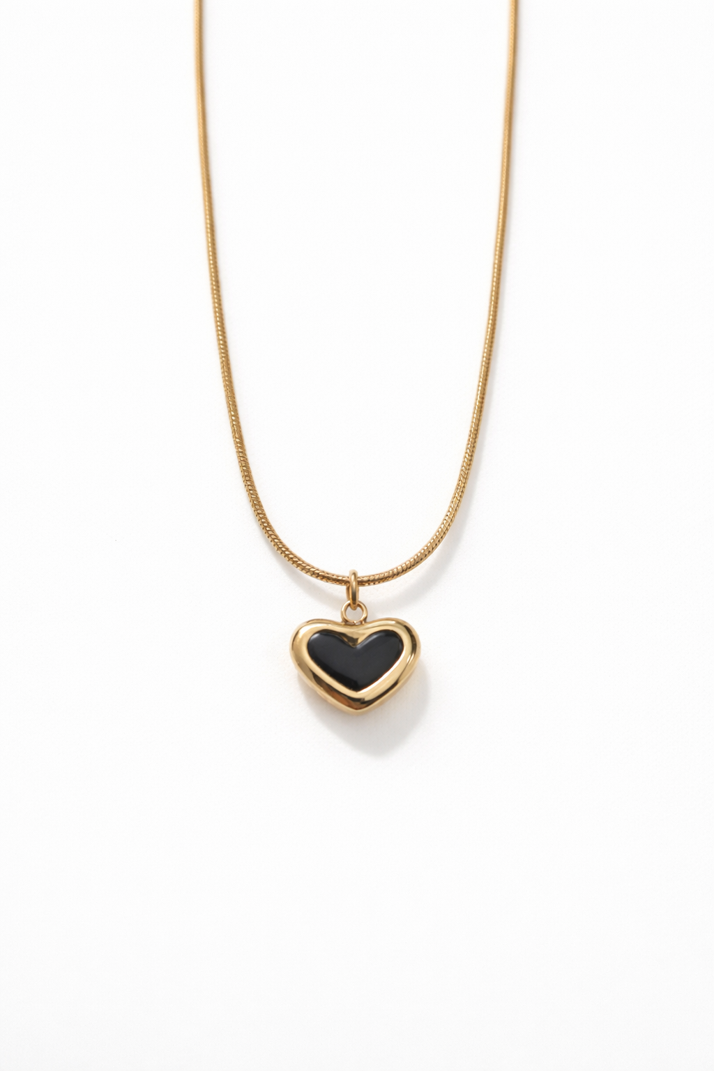 BLACK TINY HEART  NECKLACE
