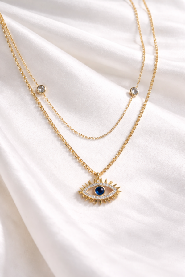 EVIL EYE DOULBE LAYER NECKLACE