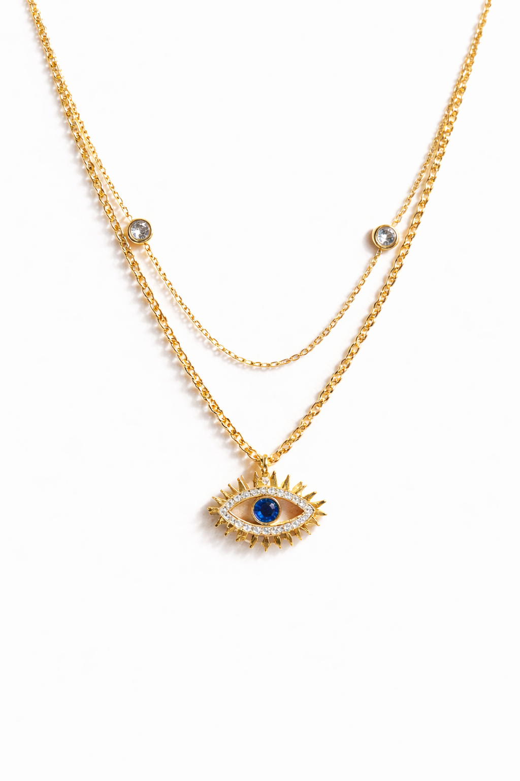 EVIL EYE DOULBE LAYER NECKLACE