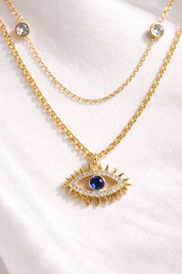 EVIL EYE DOULBE LAYER NECKLACE