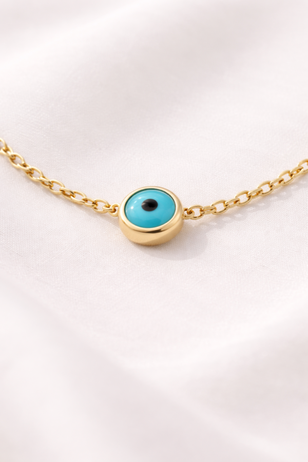FIVE STUD EVIL EYE NECLACE