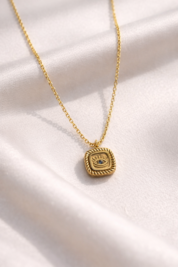 SQUARE EVIL EYE NECKLACE