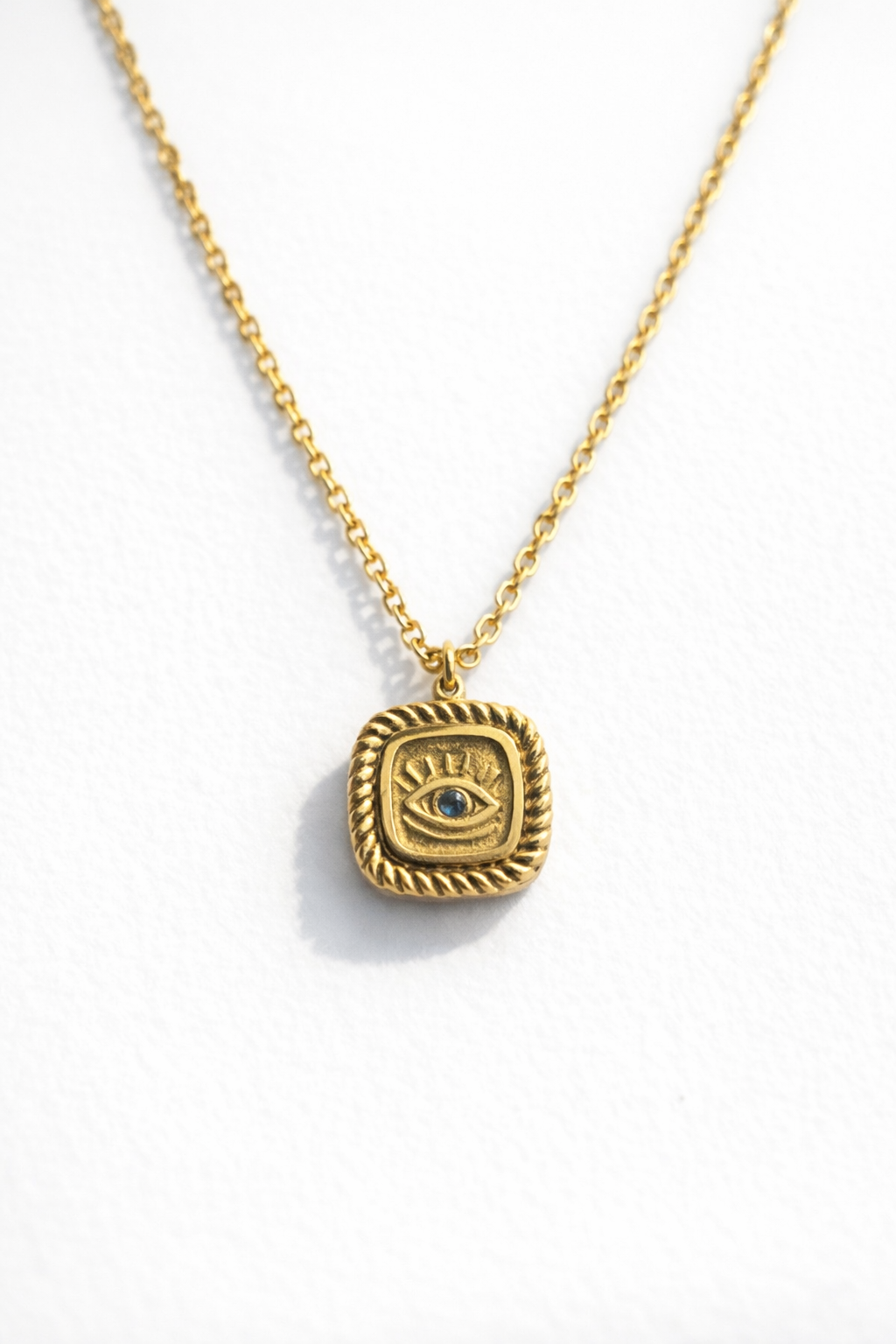 SQUARE EVIL EYE NECKLACE