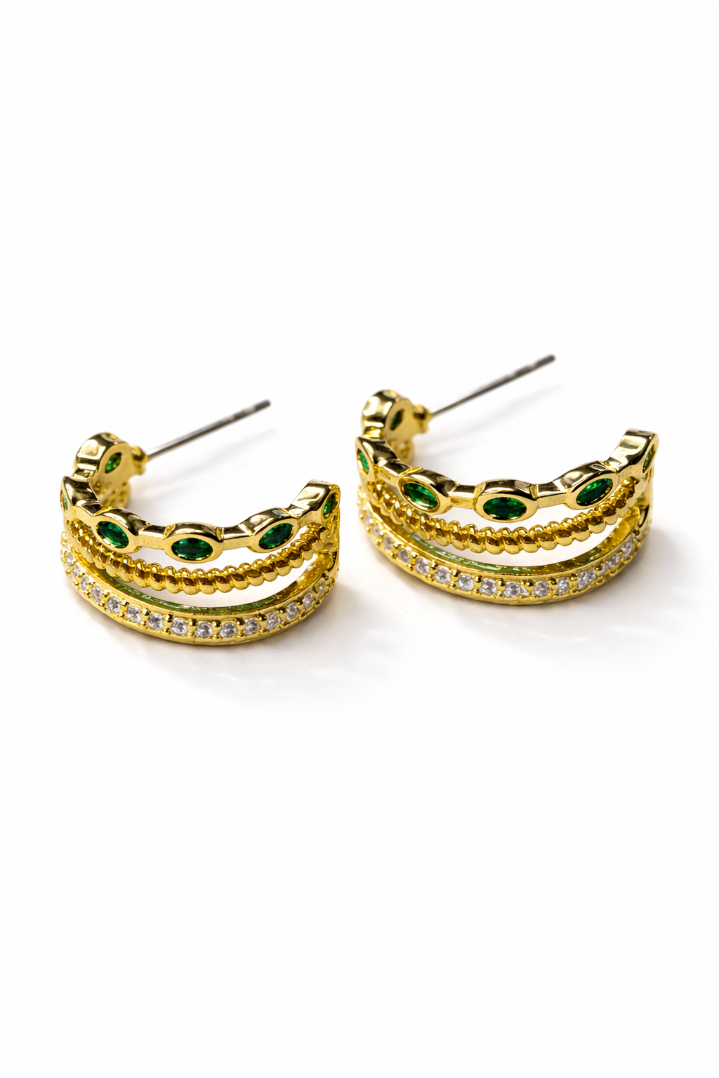  Emerald Radiance Hoops