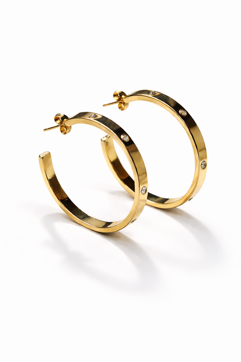 Gilded Arc Hoops – Bold Gold Plated Earrings
