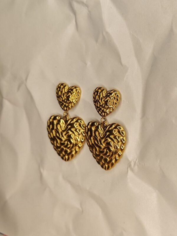 WhatsApp Image 2025-07-08 at 19.10.36 Textured Double Heart Drop Earrings