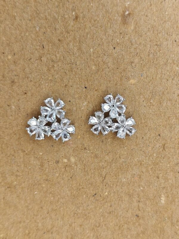 Floral Cluster Diamond-Cut Studs