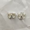 Pearl Bow Stud Earrings