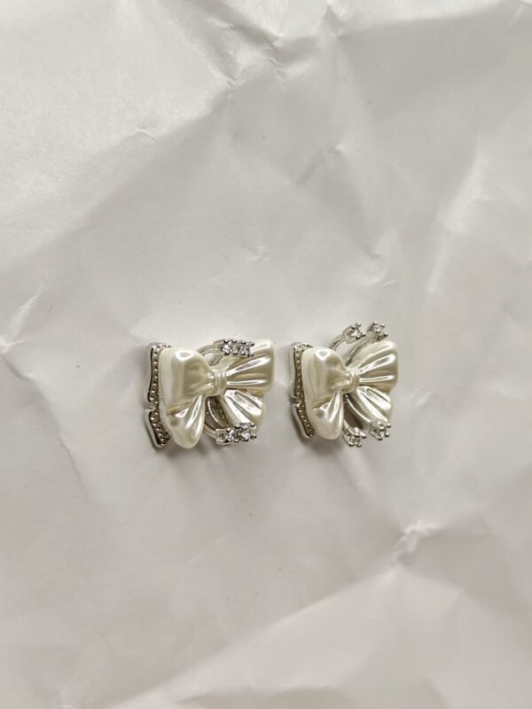 Pearl Bow Stud Earrings