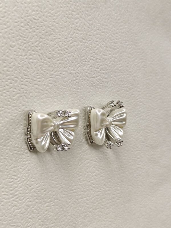 Pearl Bow Stud Earrings