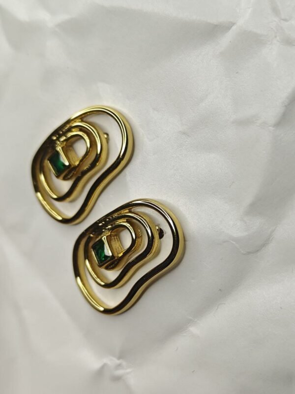 WhatsApp Image 2025-07-08 at 19.18.19 (1) Zara Gold Abstract Layered Green Stone Earrings