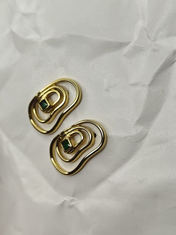 WhatsApp Image 2025-07-08 at 19.18.19 Zara Gold Abstract Layered Green Stone Earrings