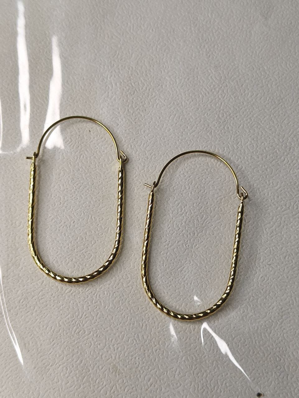 WhatsApp Image 2025-07-08 at 19.19.44 Ira Gold-Plated Twisted Oval Hoop Earrings