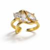 skarra The Bloom Ring Crystal Cluster in Gold Finish white bg The Bloom Ring Crystal Cluster in Gold Finish