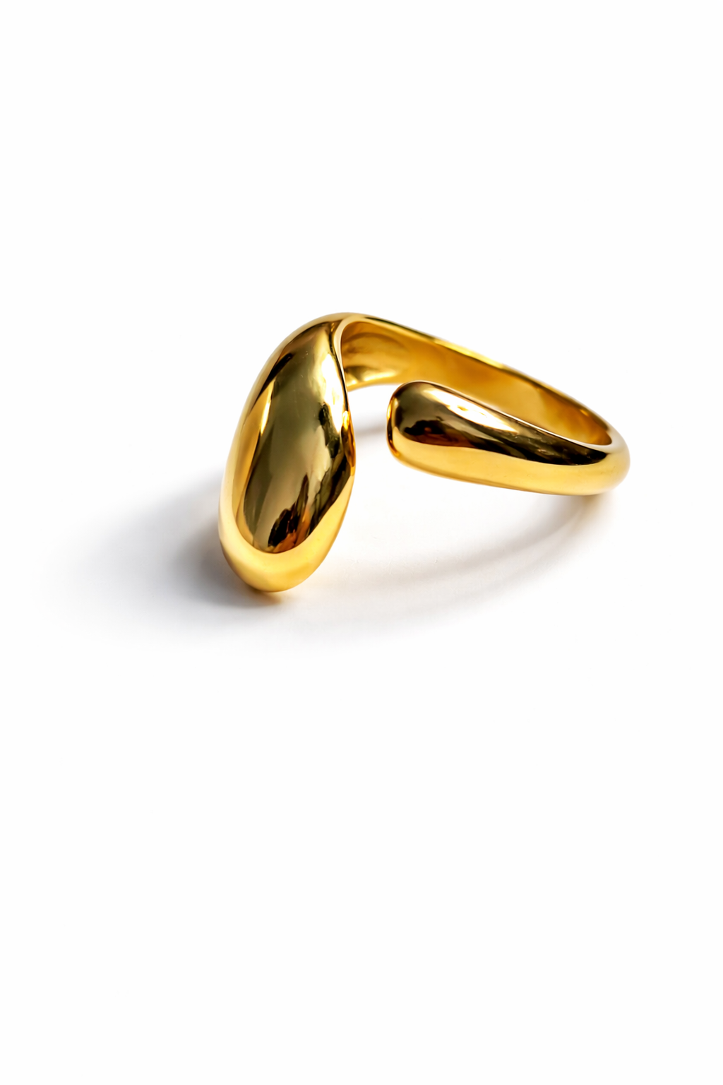 The Flow Ring Sculpted Gold Open Band