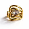 The Orbit Ring Sculptural Gold Statement with Crystal Core