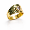 Skarra Eclipse Drop Textured Gold-Plated Ring